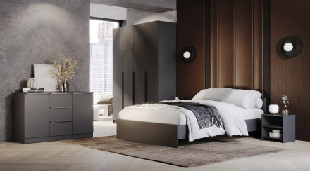 Комод Элегант 4 ящика, Графит 