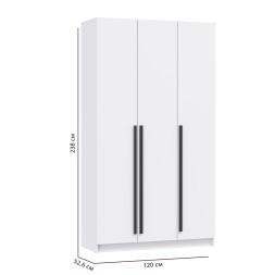 Шкаф 3-х створчатый 67.12 Брандо, белый 